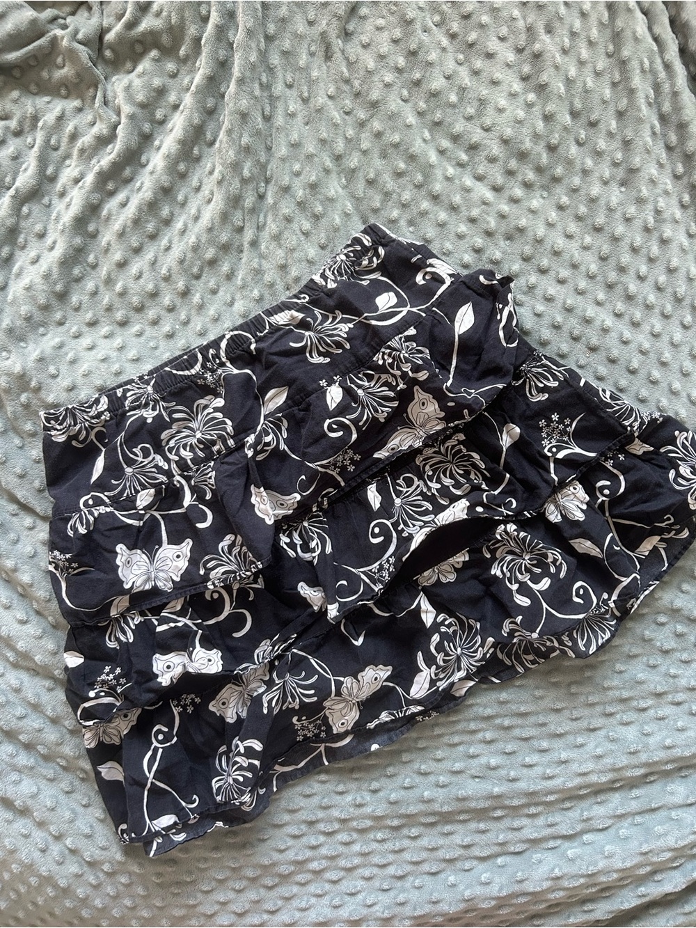 Only Navy Butterfly Tiered Skirt